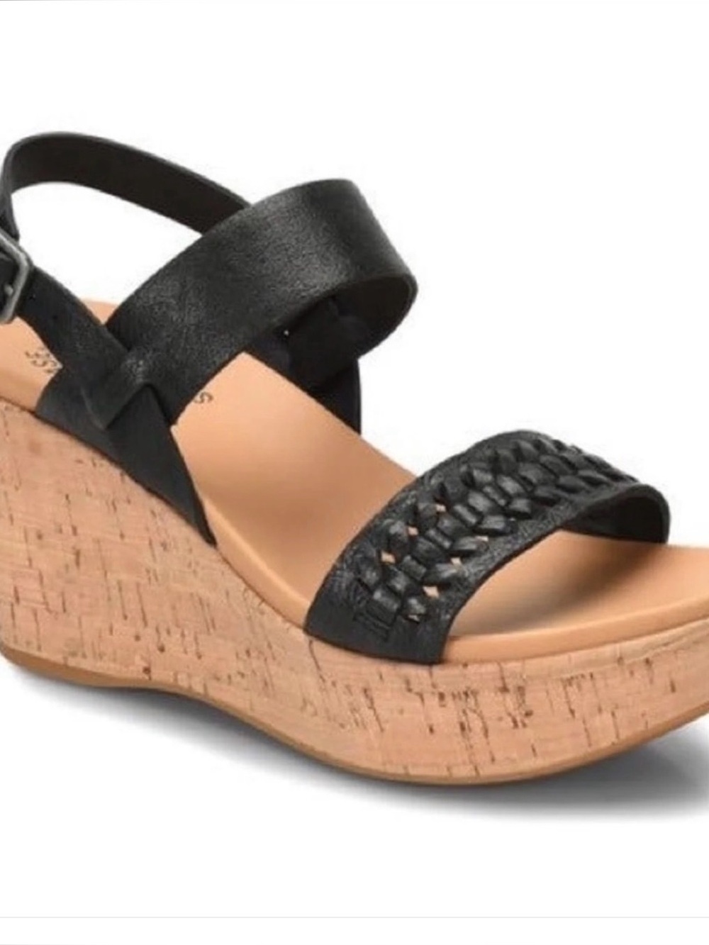 Kork-Ease Leather Cushioned Platform Wedge Sandal